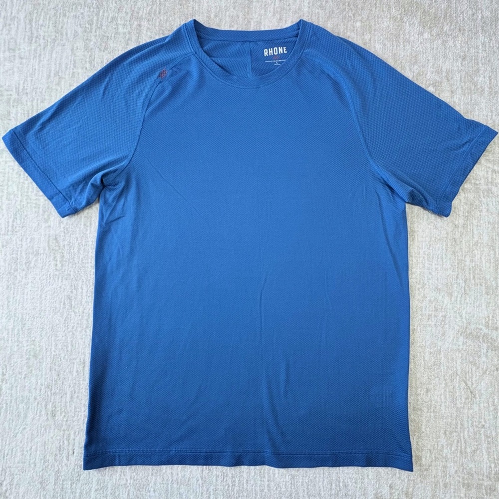 Rhone Reign Tee Shirt Moisture Wicking Teal LG Short Sleeve Athletic Running Gym